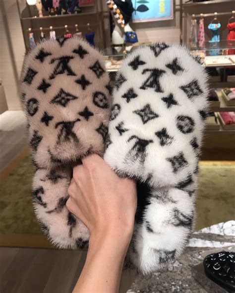 louis vuitton mens slippers|fluffy louis vuitton slippers.